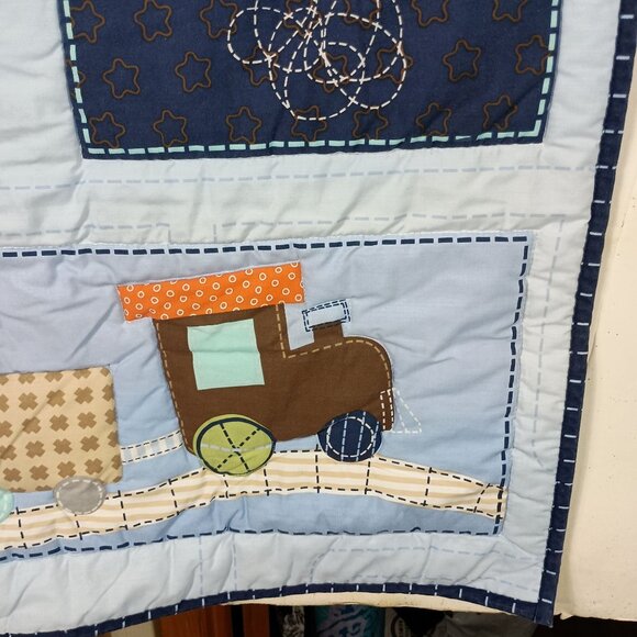 Circo Baby Crib Blanket Quilt Airplane Train Car Rocket Helicopter 42x33 Nursery - Picture 5 of 10